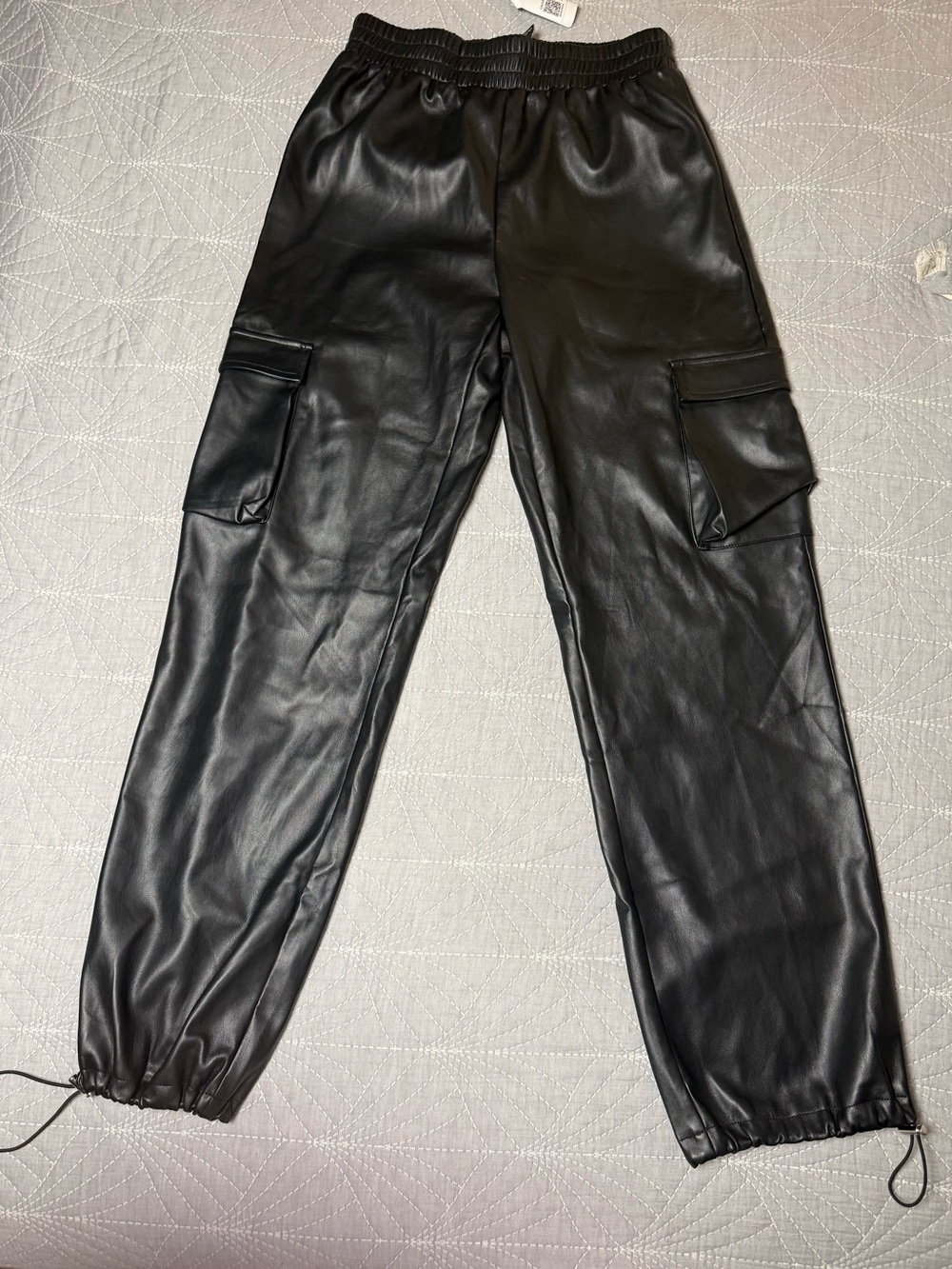 Forever 21 Faux Leather Cargo Joggers pants